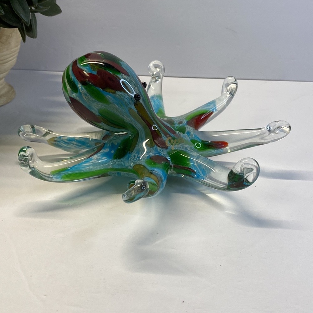 Murano Style GCA Art Glass Multi-Colored Octopus Figurine - Paperweight 1.5lbs - Picture 4 of 6